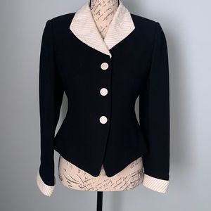 Kasper | vintage suit jacket | Black and white sequins | Size 2p